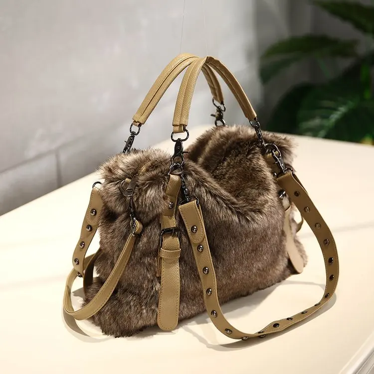 Woolen Bag Velvet Female Woolen Bag Handbags Fashion Shoulder Crossbody Purses And Handbags