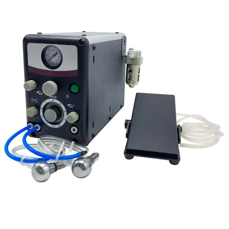 110V/220V Pneumatic Jewelry Engraver Machine, Equipped with Double-Head Micro Engraving and 400-8000 RPM Graver Handpiece