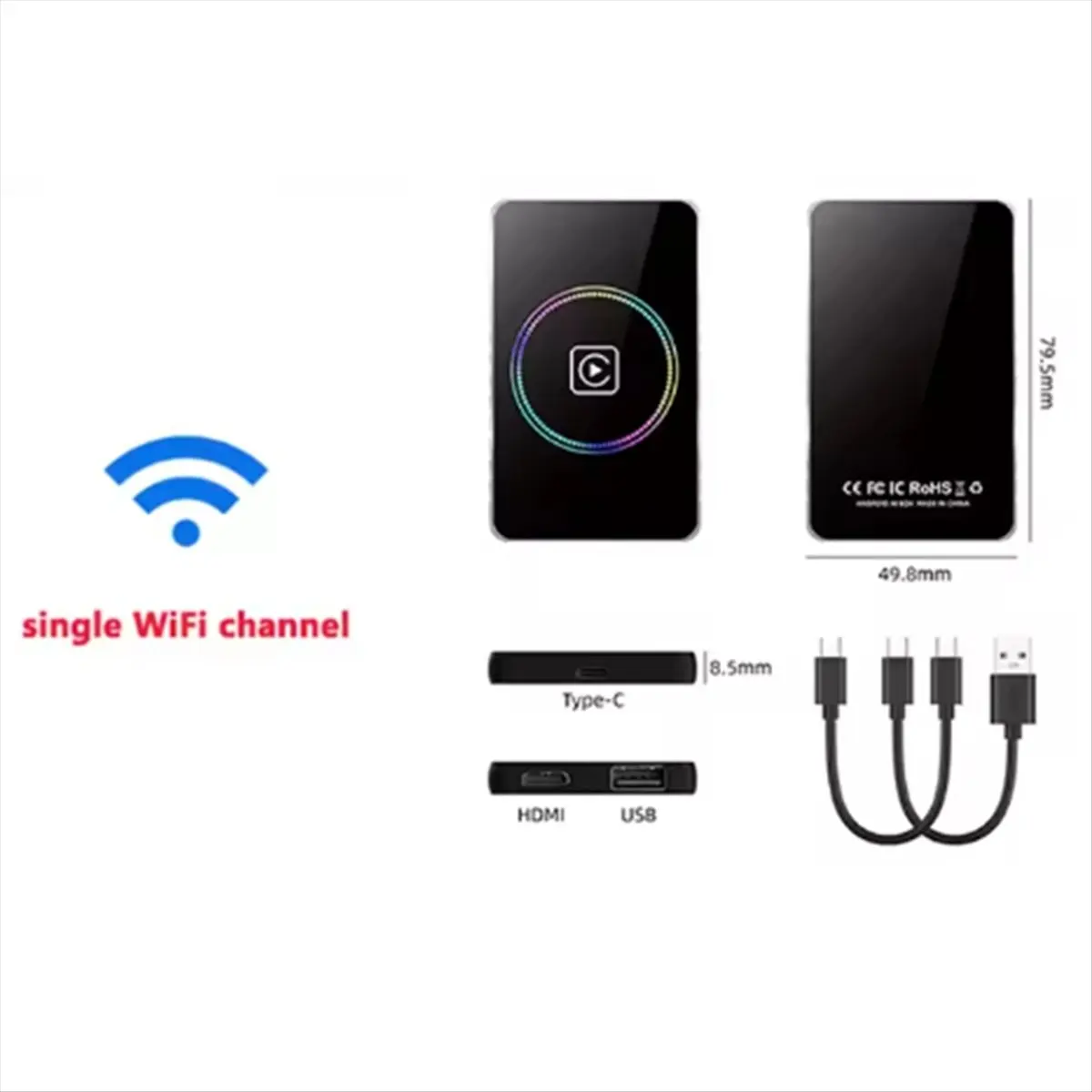 T1845C-Wireless CarPlay Dongle Wireless Android Auto Adapter Intelligent Systems AI TV Boxs Carplay to Wireless Box RK3528-F2 HO