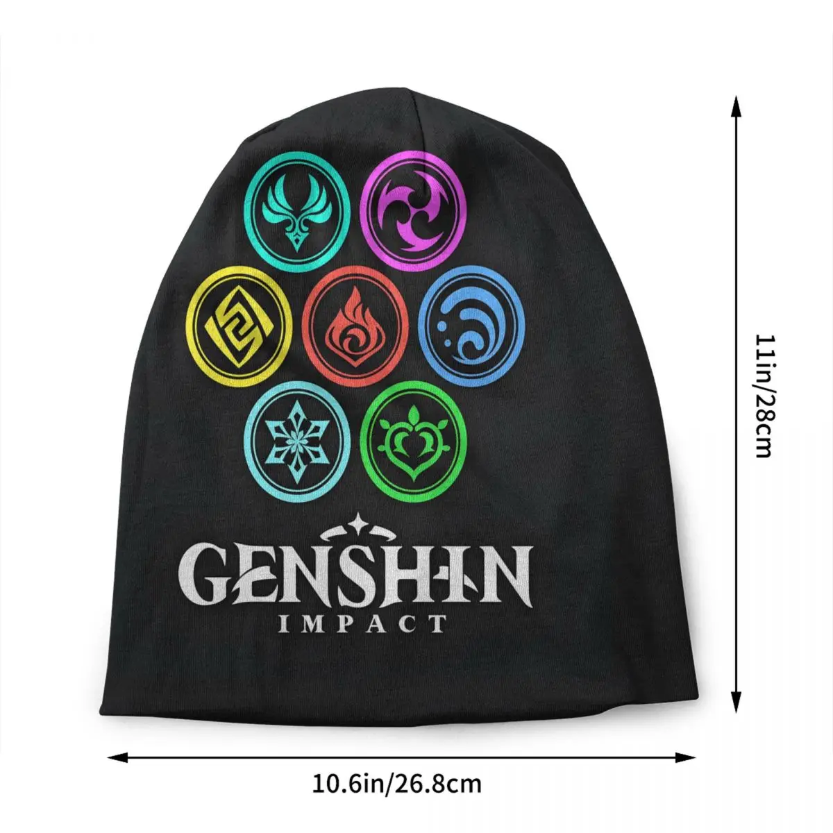 Bonnet Knitting Hats Street Genshin Impact Elements Art Anemo Geo Pyro Hydro Beanie Cap Ski Cryo Electro Dendro Beanies Caps For
