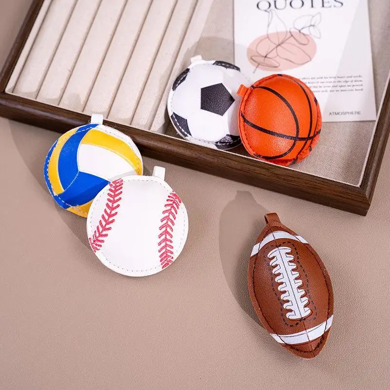 Modischer PU-Leder-Sport-Schlüsselanhänger mit Einzigartigem Baseball-, Basketball- und Fußball-Design, Taschenanhänger für Damen, Tägliches Deko-Accessoire – Detail 2