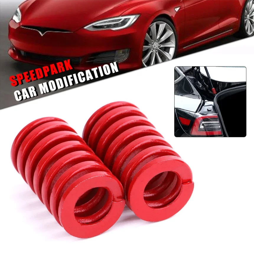 2Pcs 25mm OD Die Spring fit For Rear Trunk Tailgate Strut Support Left Bars Red fit For Tesla Model 3 2017 2018 2019 2020