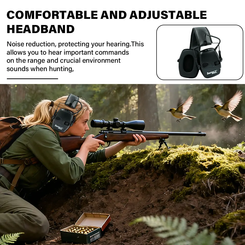 واقي أذن رياضي خارجي جديد غطاء للأذنين للرماية الإلكترونية تأثير تكتيكي تضخيم الصوت سماعة حماية الأذن مضاد للضوضاء