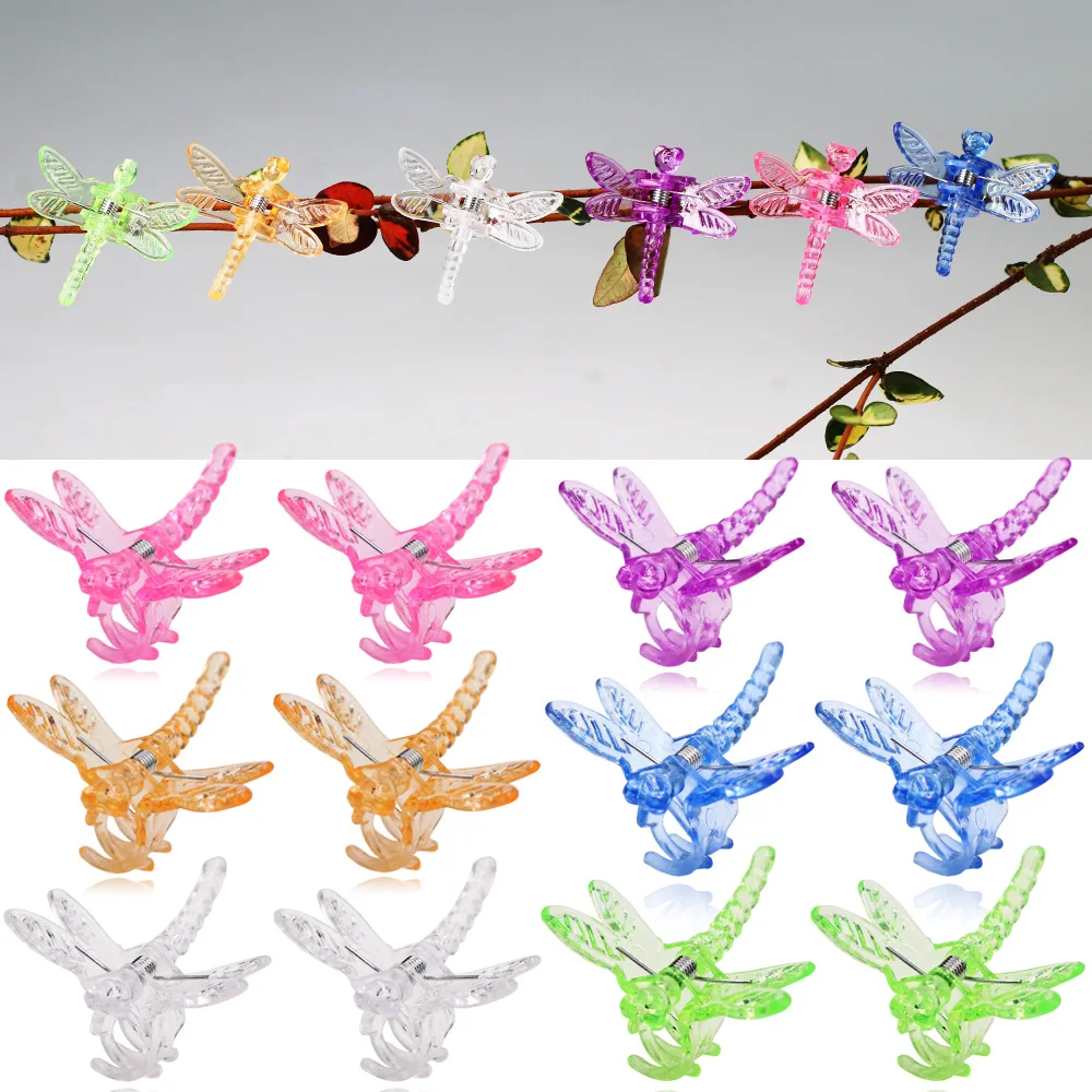 6-900PCS Dragonfly Clips Garden Orchid Plant Clamps Flowers Vine Support Fixed Stem Clasp Tied Bundle Branch Bonsai Decoration