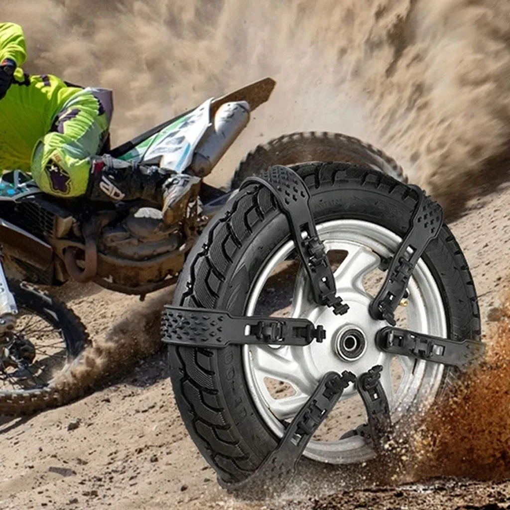 Łańcuchy antypoślizgowe do samochodów elektrycznych, motocykli dwukołowych, trójkołowych i czterokołowych, pojazdów elektrycznych, do zimowych opon śnieżnych, zapobiegające ślizganiu.