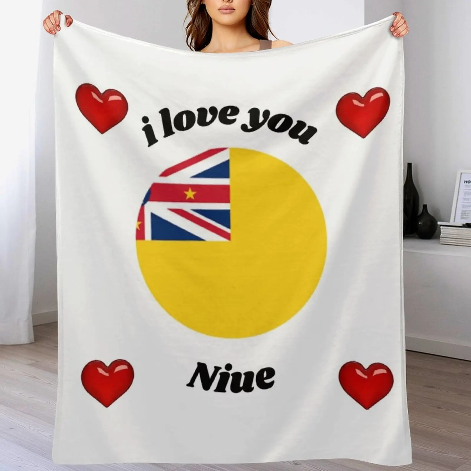 

flag niue Throw Blanket