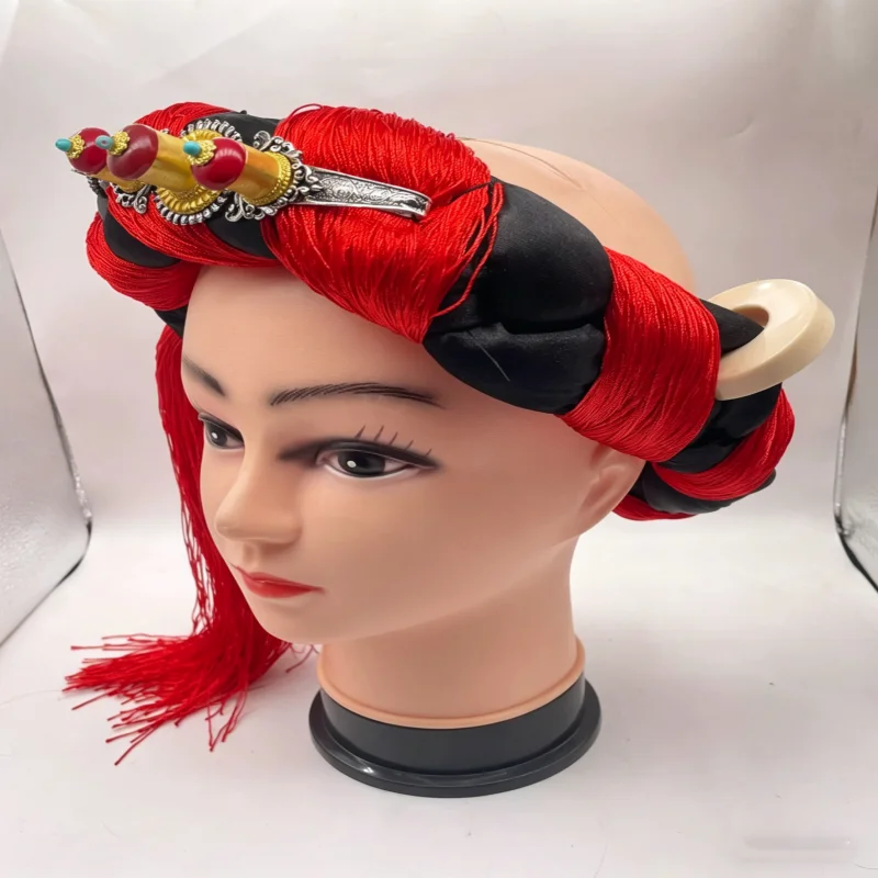 

Chinese Tibetan Kangba Headwear Man Woman Dance Vintage Stage Performance Costume Accessories
