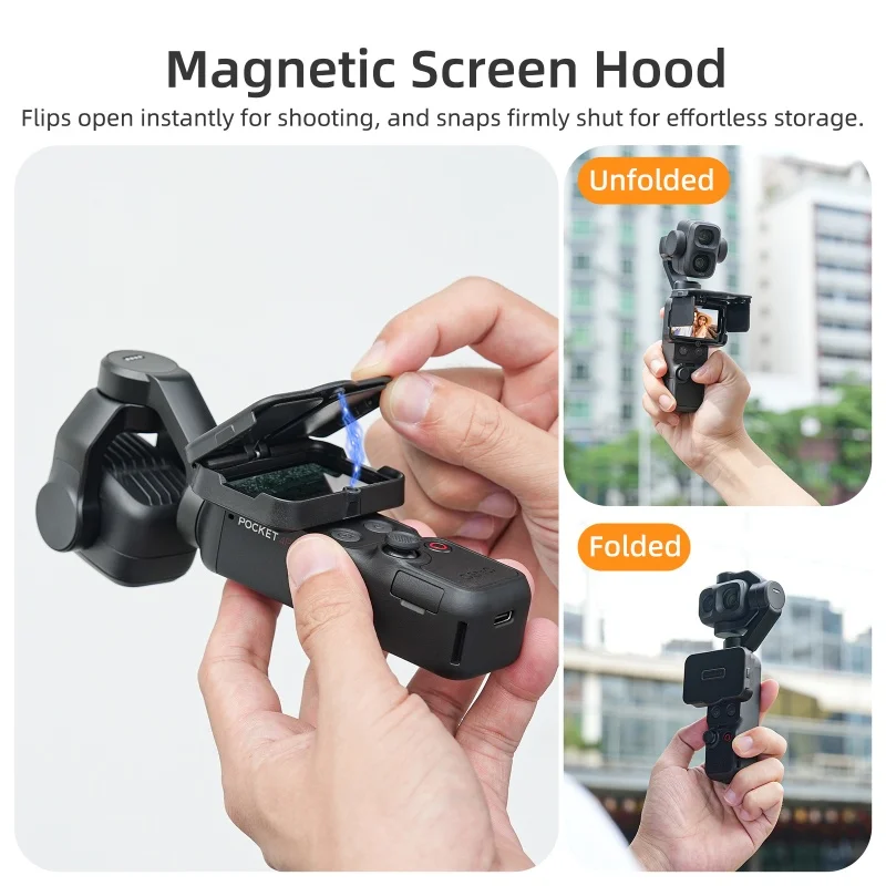 Sunshade for DJI Osmo Pocket 4P/4/3 Magnetic Screen Hood Cover Foldable Anti-Glare Sun Hood Outdoor Shooting Accessories