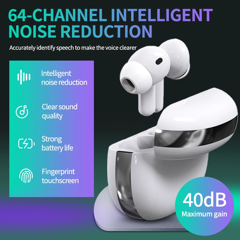 Aparelho Auditivo Digital Bluetooth de 64 Canais, Fones de Ouvido Invisíveis Recarregáveis, Amplificador de Som Profissional para Perda Auditiva