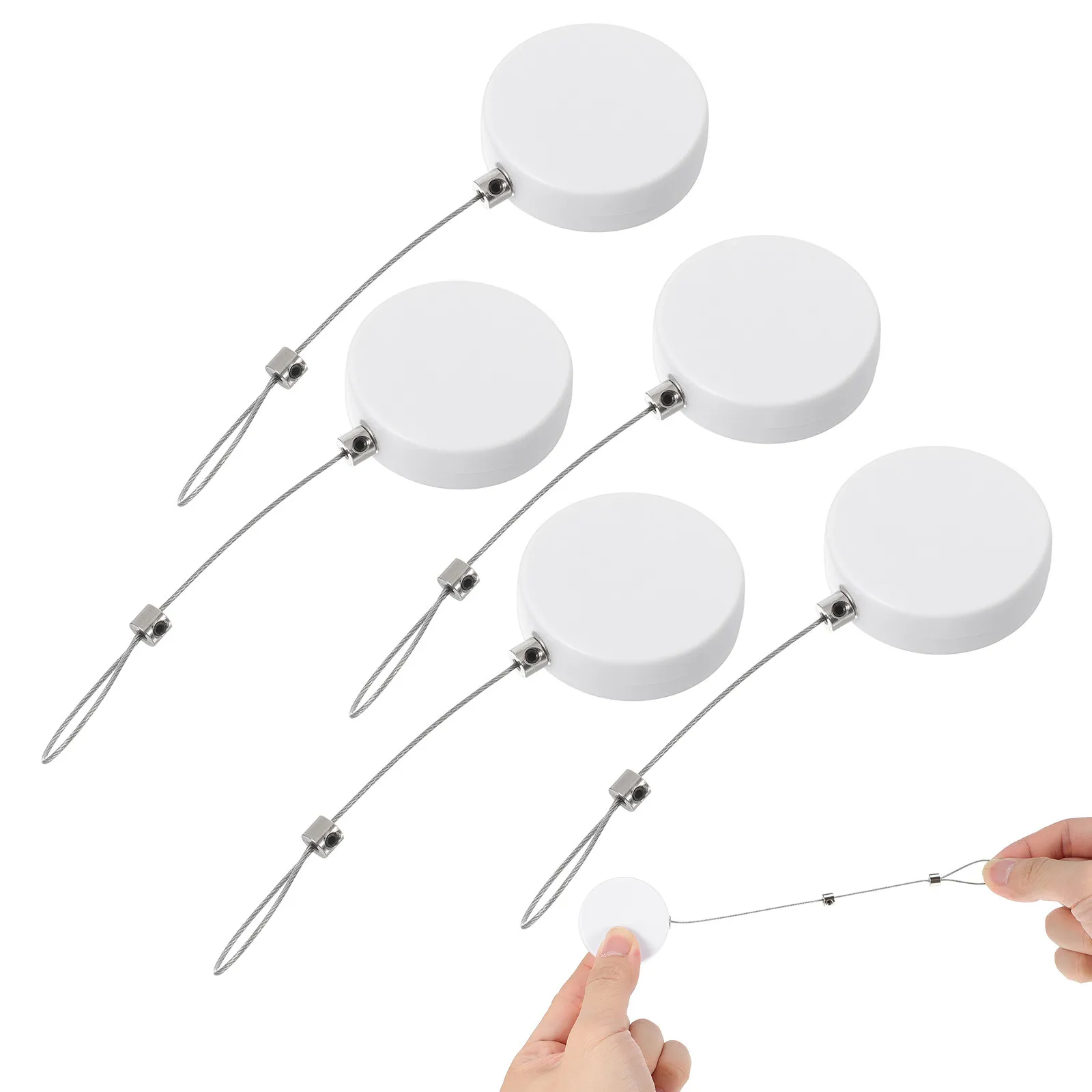 5pcs Automatic Retractable Anti-Theft Security Cable Kit for Phones, Retail Stores & Exhibitions