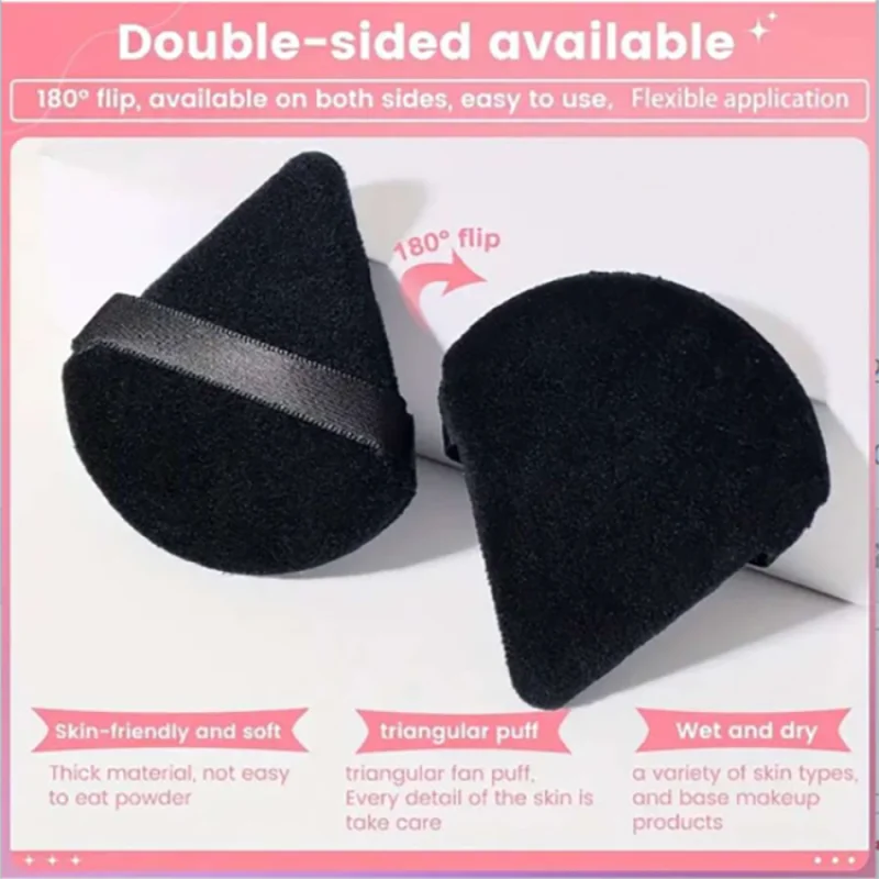 2Pcs Soft Velvet Cosmetic Puff Triangle Powder Puff Makeup Blender Beauty Sponge Puff Foundation Sponge Make Up accessori