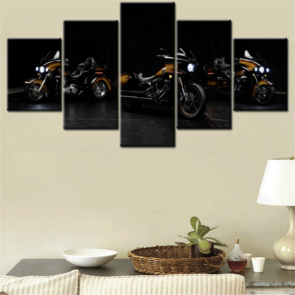 5 Pieces Canvas Wall Arts Poster Painting Black Dark Low Rider ST Tobacco Fade Wallpaper Home Decor Picture Printing Artwork