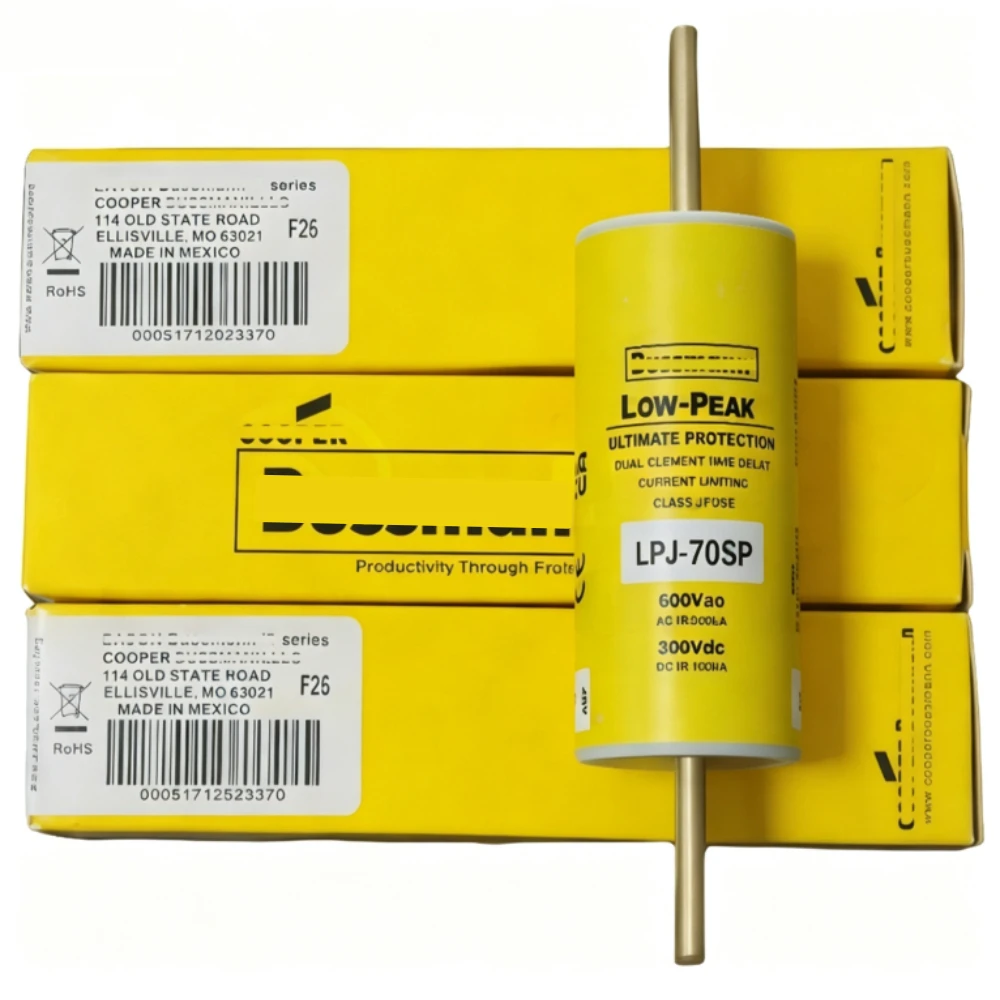 LPJ-70SP 70A 600VAC 300VDC Class J Time Delay Fuse, Dual-Element Current Limiting Low-Peak Industrial Circuit Protection