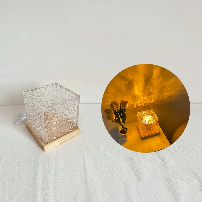

[Magic Box Water Corrugated Light] Light and Shadow Atmosphere Rotating Decorative Light Bedroom Living Room Girl Heart Live