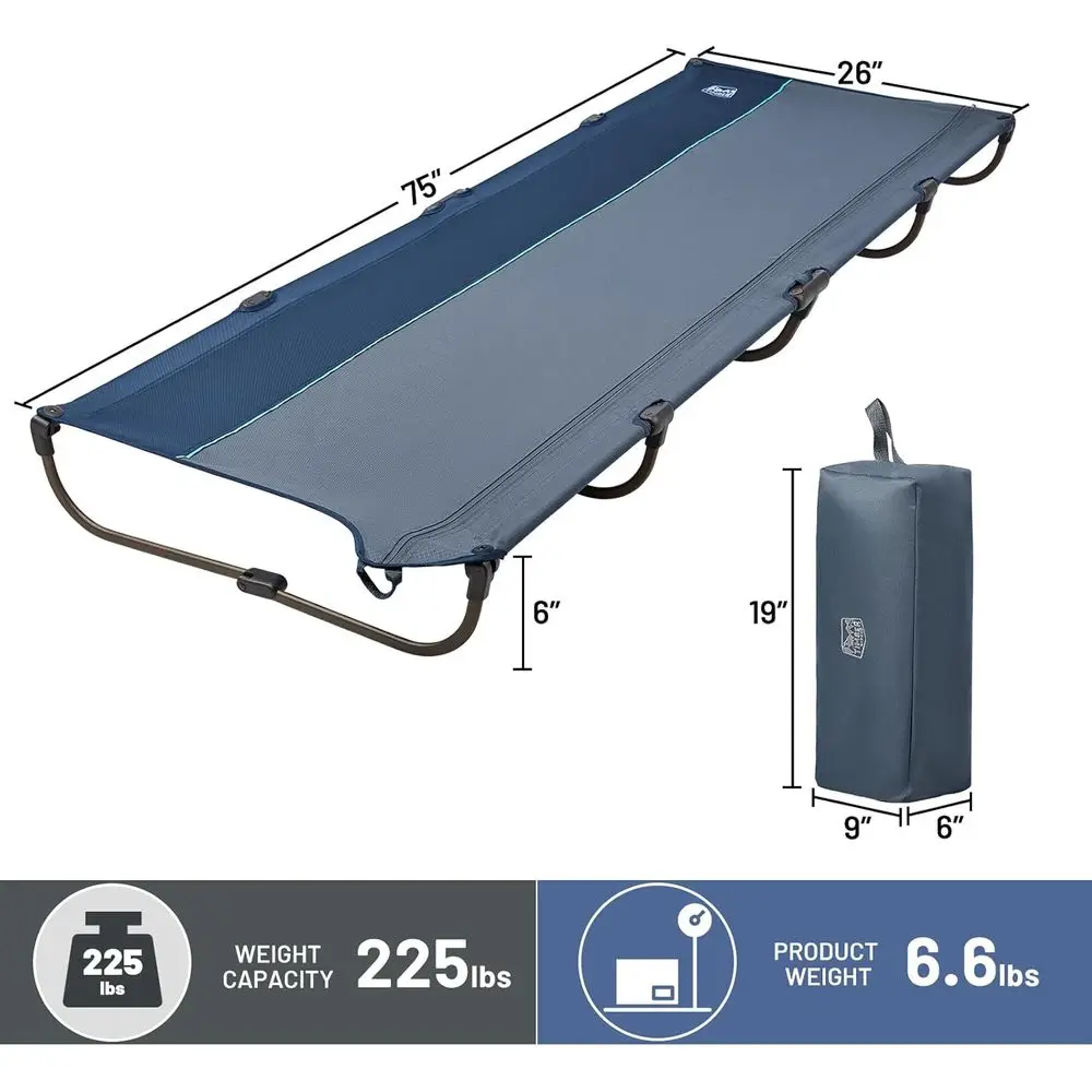 سرير تخييم سريع الإعداد لمدة 20 ثانية، سرير ألومنيوم خفيف الوزن قابل للطي مع سحاب إغلاق، حقيبة حمل محمولة متضمنة للتخييم #6
