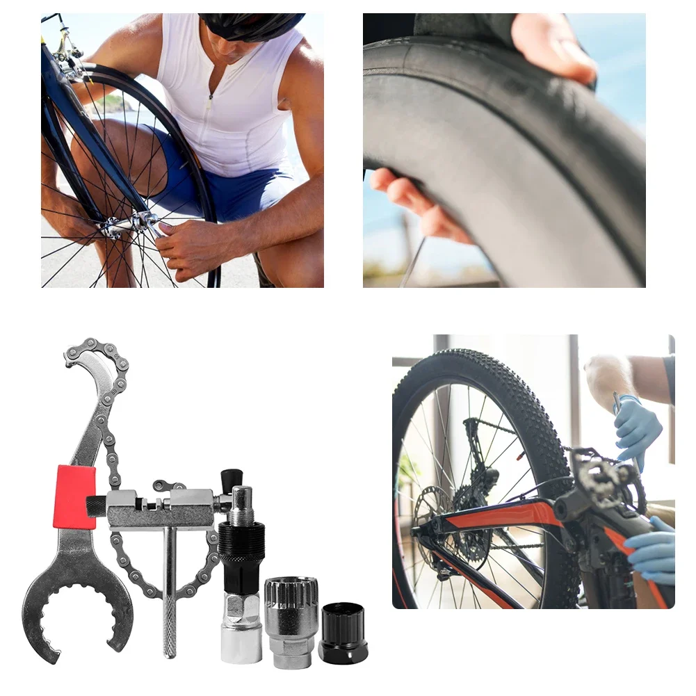 Bicycle Repair Tool Kits Flywheel Removal Chain Breaker Cutter Crank Puller Wrench Cassette Bracket Extractor Sets for Cycling