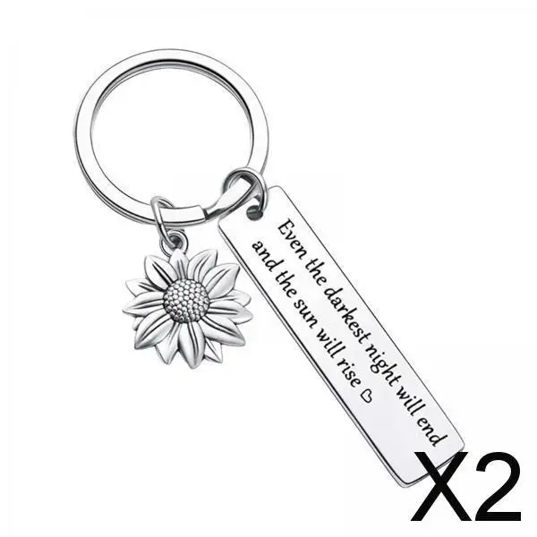 2xStainless Steel Inspirational Quote Keychain Keyrings for sons