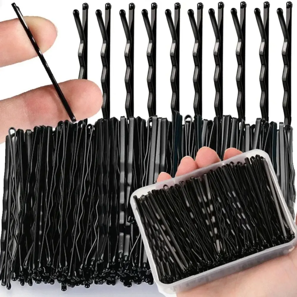 

60/240pcs Fashion Invisible Black Hairpins Wave U-shaped Disposable Hairgrip Women Hair Clip