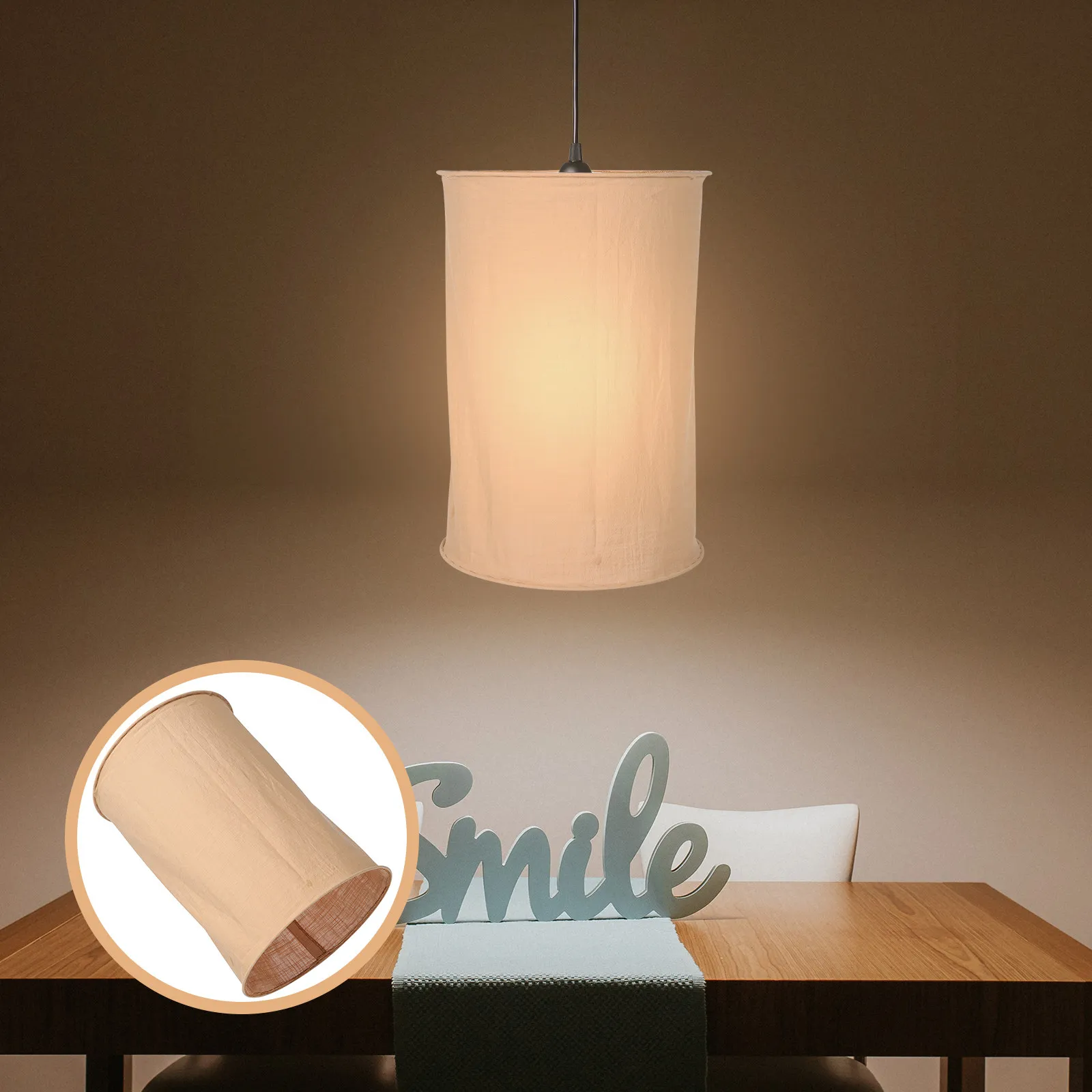 

Cloth Pendant Light Shade Simple Decorative Hanging Lamp Cover for Home Cafe Bar Soft Lighting Warm Atmosphere Lamp Shades
