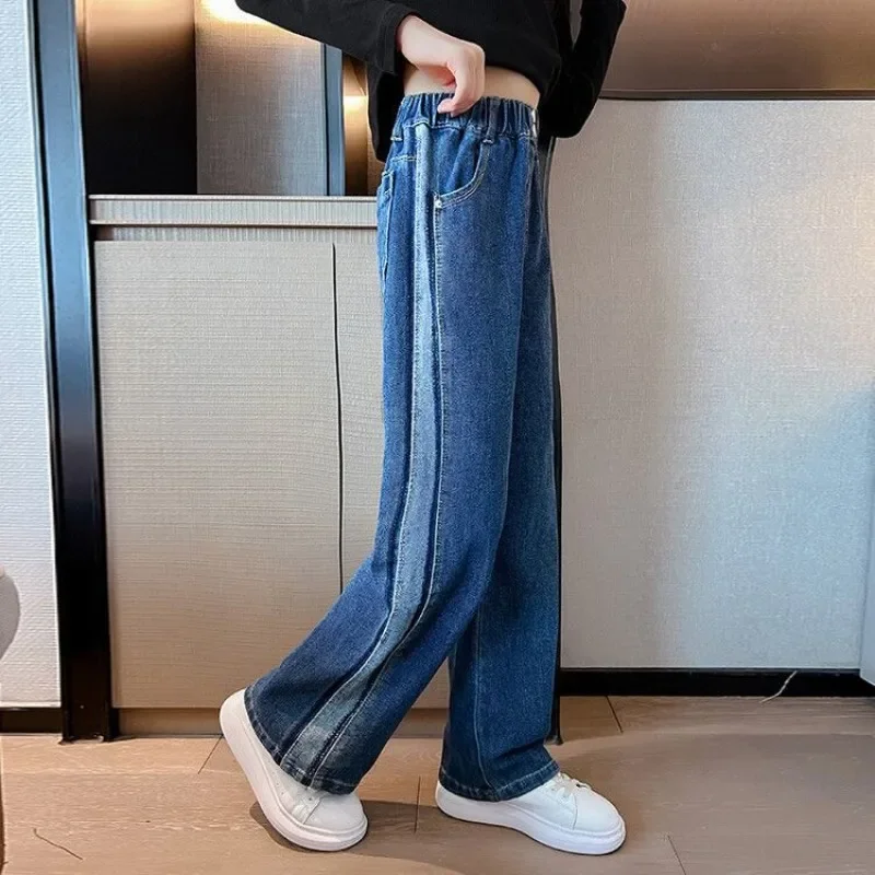 

Teenager 5 6 8 10 12 14 Years Kids Clothes Spring Autumn Girls Denim Pants Children Trousers New Fashion Solid Color Girls Jeans