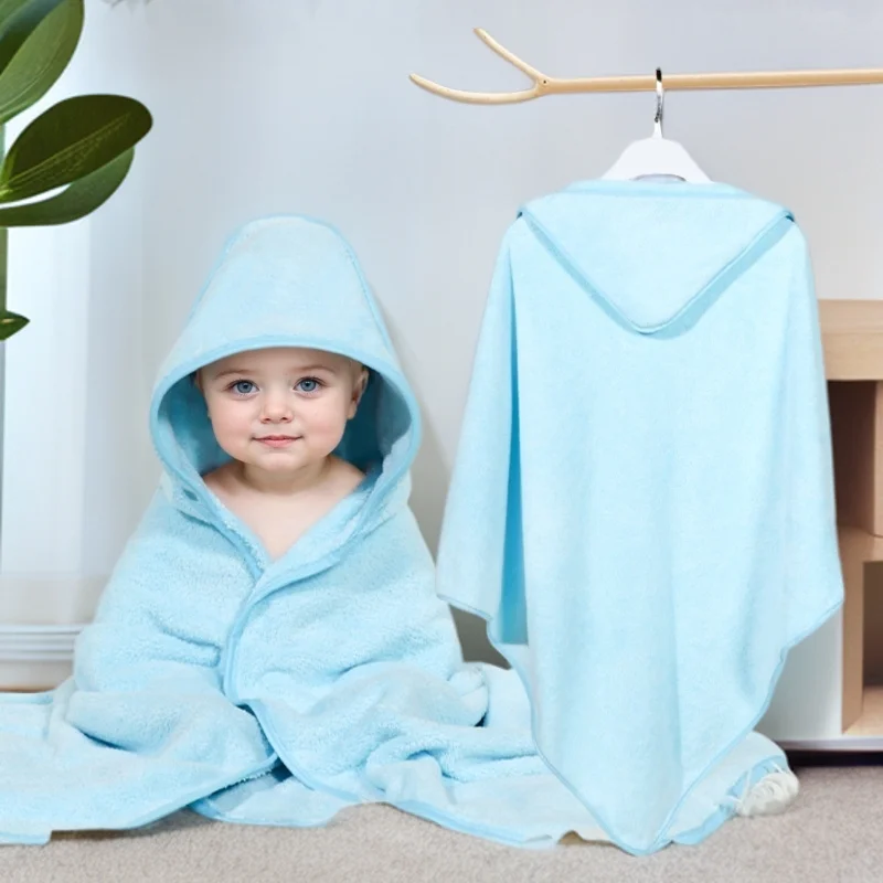 Coral fleece wearable blanket, solid color home bath towel, soft and comfortable with high absorbency, children's cover blanket