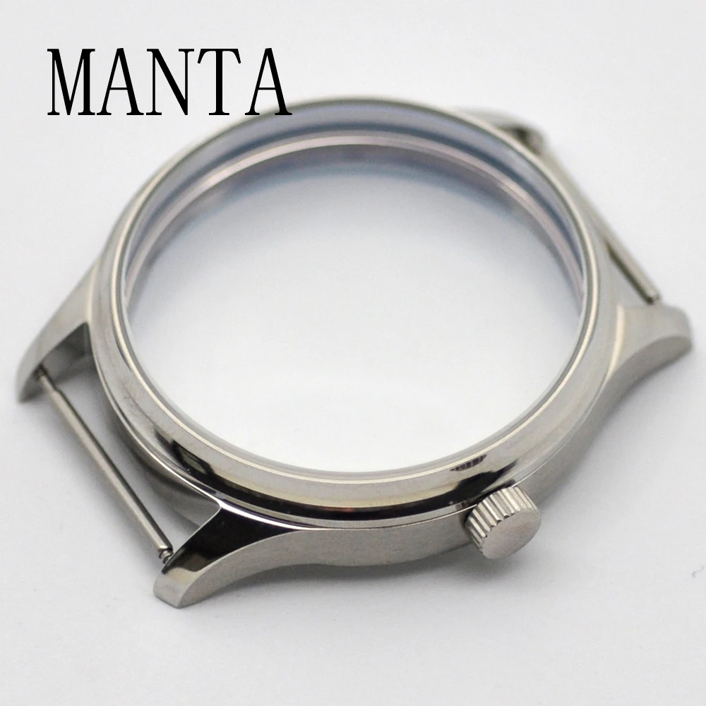 MANTA 44mm Stainless Steel Silver Rose Gold Black Case Fit ETA6497/6498 Seagull ST3600 Movement Watch Parts