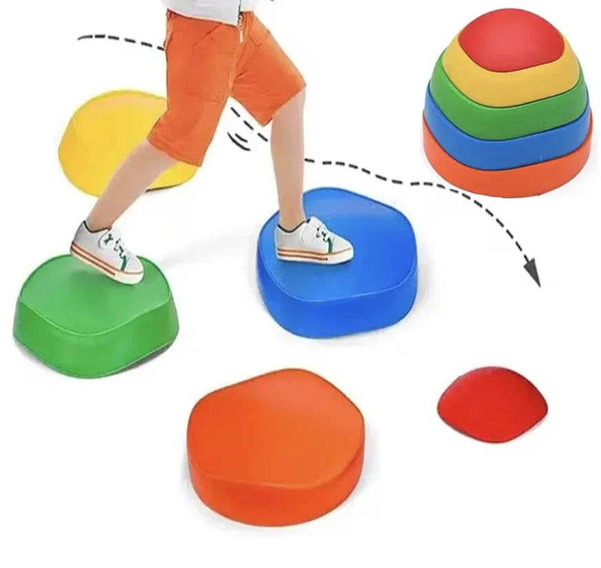 balance-stepping-stone-tactile-training-children's-adventure-5pcs-set-outdoor-toys-durable-plastic-education-adventure-puzzle