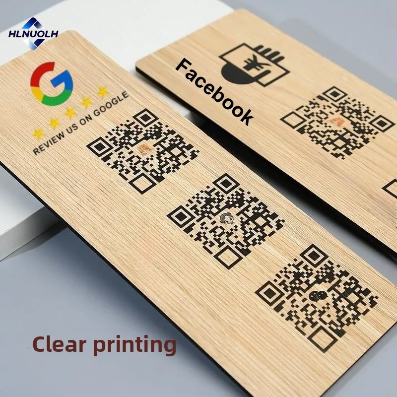 مراجعة مخصصة لنا على علامات مراجعة Google المخصصة مع علامة رمز الاستجابة السريعة لصالونات التجميل وديكور الأعمال الخشبية لمراجعة Google