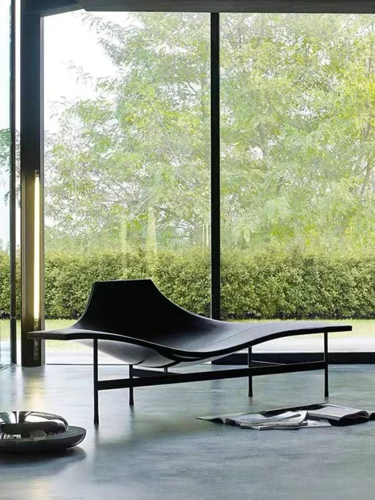 Modern Minimalist Nordic Light Luxury Special-Shaped Chair Villa Home Living Room Leisure Leather Chair image 2
