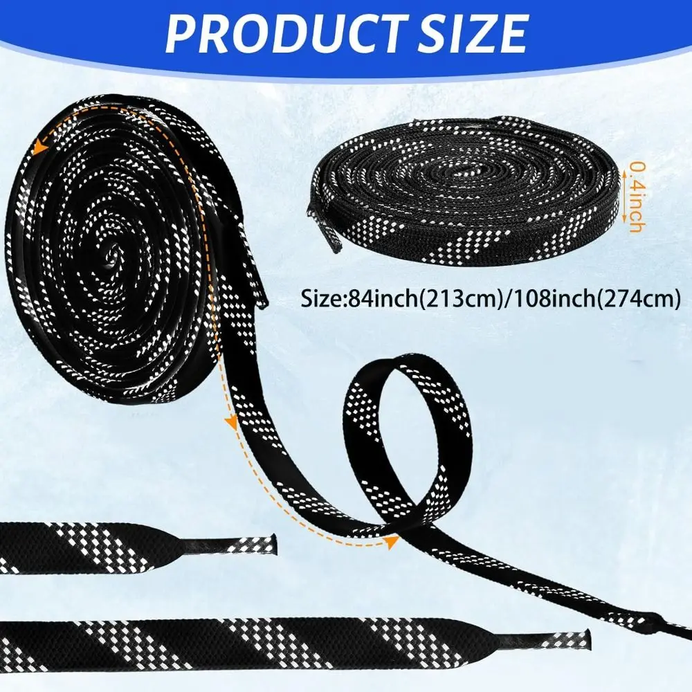 المهنية 84/108 بوصة الهوكي سكيت الأربطة عززت مشمع تلميح دائم الهوكي الأربطة طبقة مزدوجة جديلة الهوكي اكسسوارات التزلج