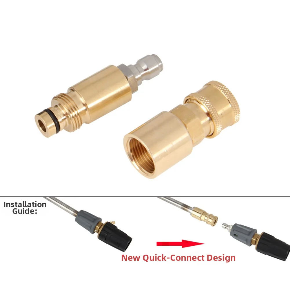 Brass Hose Quick Connector Water Stop Fitting Copper Quick-Connect Hose Fittings For Karcher High-Pressure Cleaners
