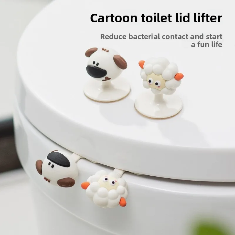 

Portable Lovely Cartoon Toilet Lifting Device Avoid Touching Toilet Lid Handle WC Accessories Anti dirty No Punching Required