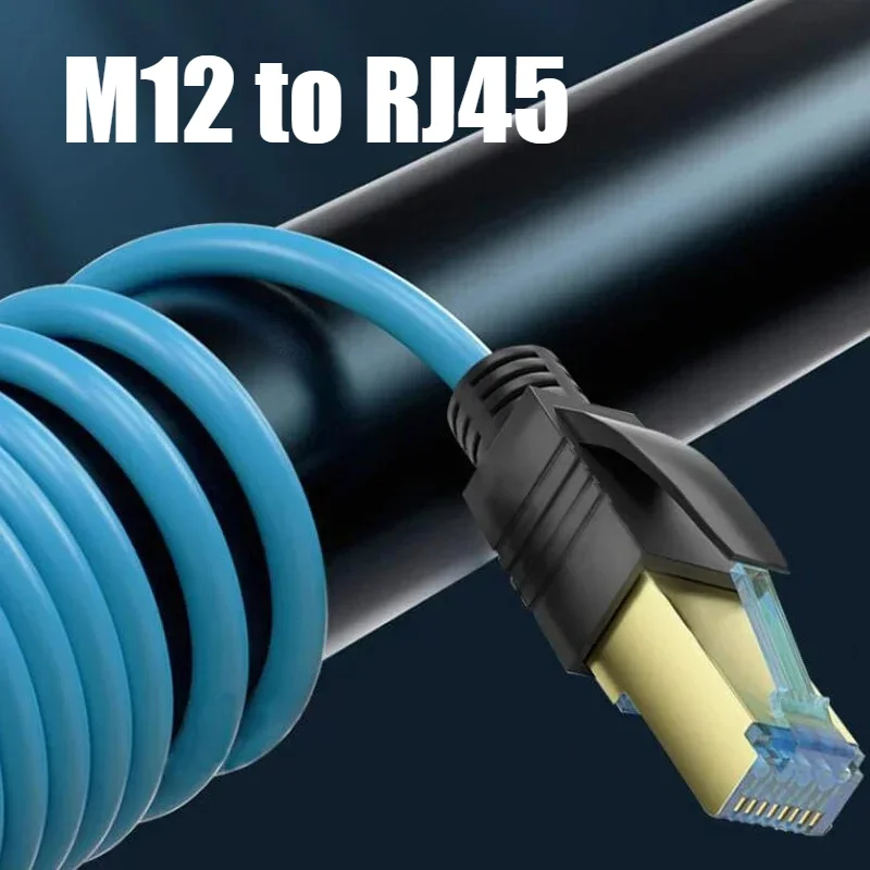 Waterproof M12 4Pin 8Pin X Code to RJ45 Connector Cable A/D-Type CAT6 Ethernet Wire Industrial Camera Shielded Twisted Pair Line
