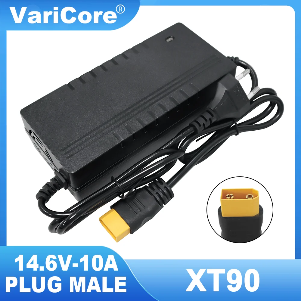 VariCore-High Power Lithium Iron Phosphate Battery Pack, LiFePO4 Charger, 14.6V, 12.8V, 110-220V, 10A, 4S