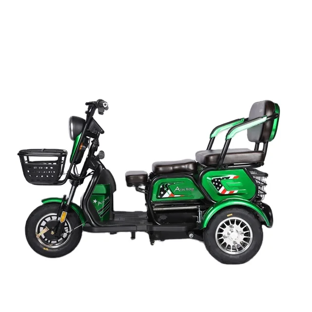 

Factory Export 500W 48V Electric Tricycle Three-Speed Variable Speed Open Anti-Theft Passenger Adult Tricycl 60V Option