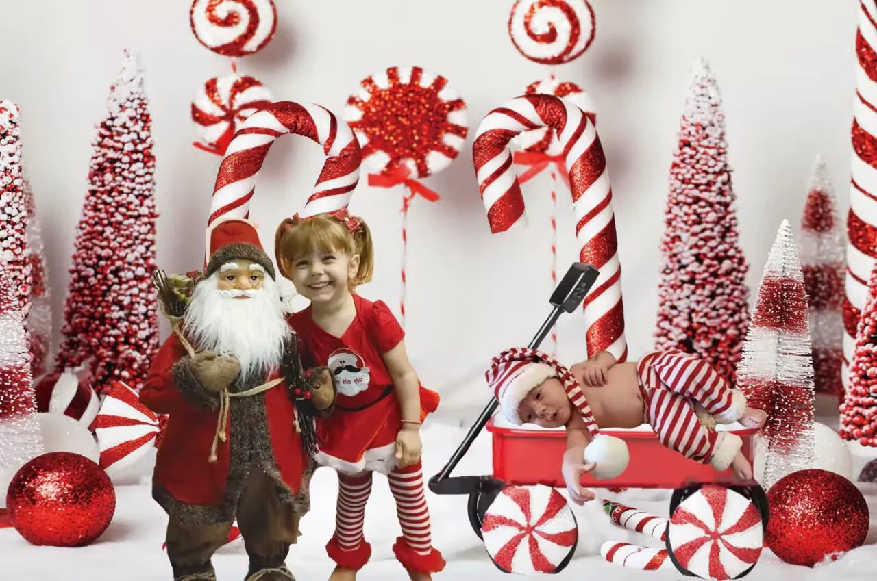 Giáng Sinh Kẹo Ngọt Thanh Phông Nền Xmas Cây Đồ Ngọt Trang Trí Trẻ Em Ngày Lễ Đảng Nền Chụp Ảnh Cho Để Chụp Phòng Thu