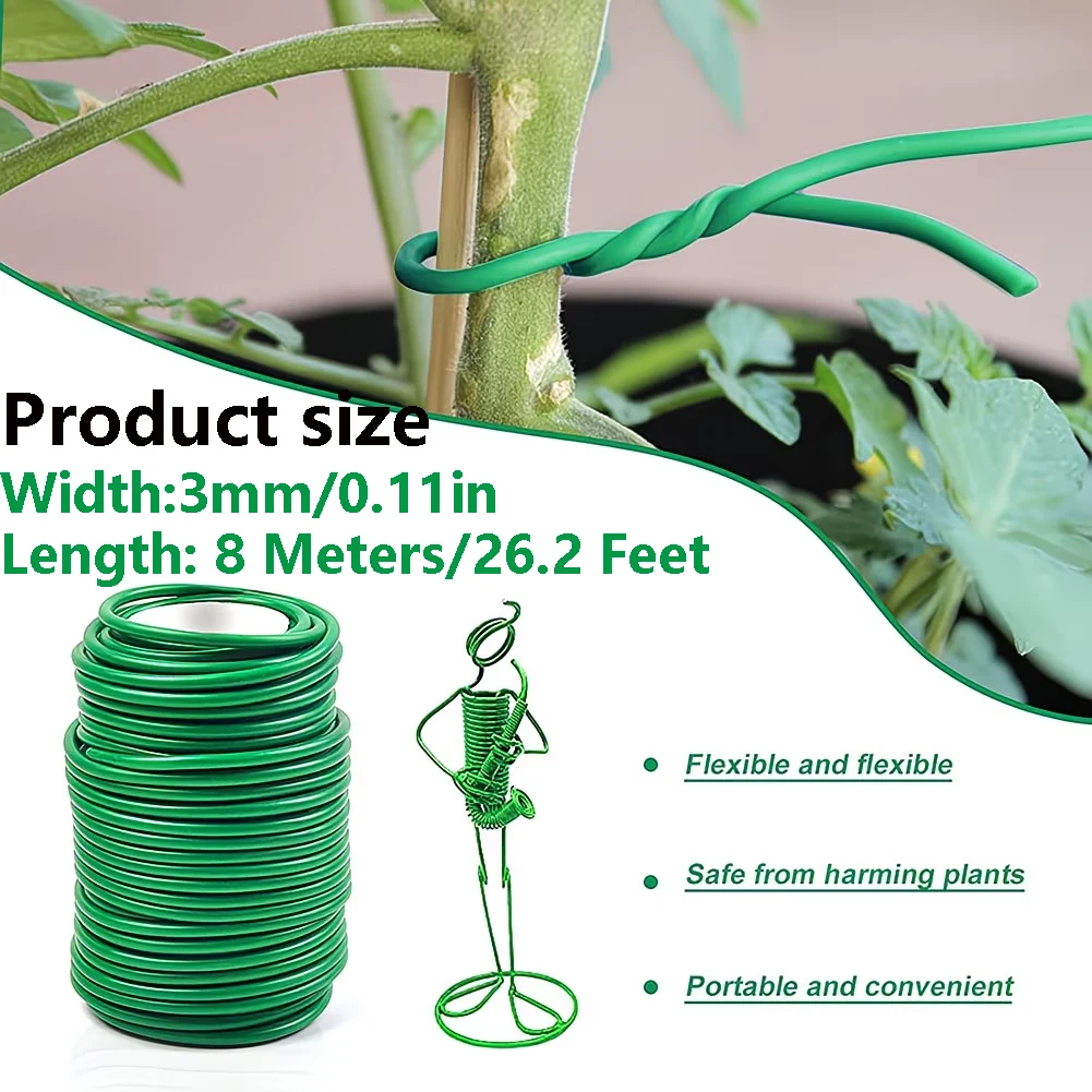 1Roll Heavy-Duty Garden Cable Ties, Suitable for Supporting Climbing Plants, Flexible Wire for Tomatoes, Vines, Outdoor Climbing