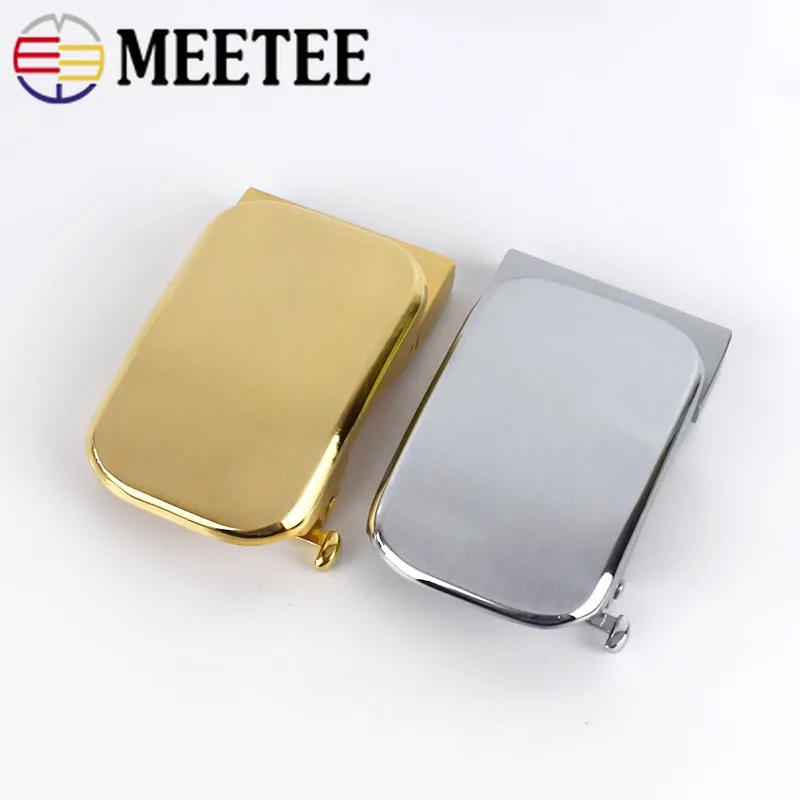 Solid Brass Stainless Steel Belt Buckles Men Brushed Metal Automatic Buckle for 33-34mm Waistband Belts Head DIY Leather Craft