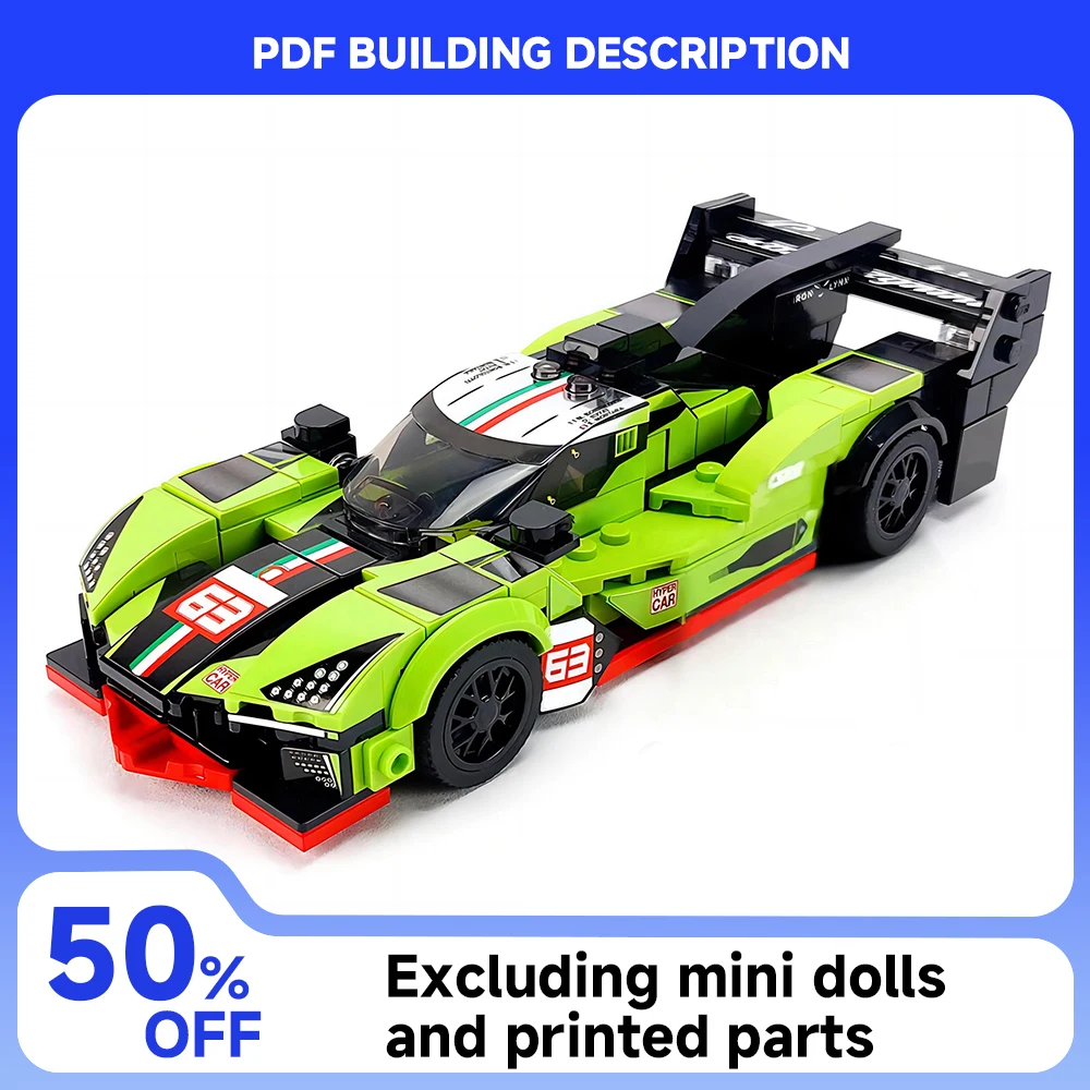 

MOC Racing Series SC63 WEC and IMSA Car Model Building Blocks City Sports Car DIY Assembly Toys Children Boys Holiday Gift Set