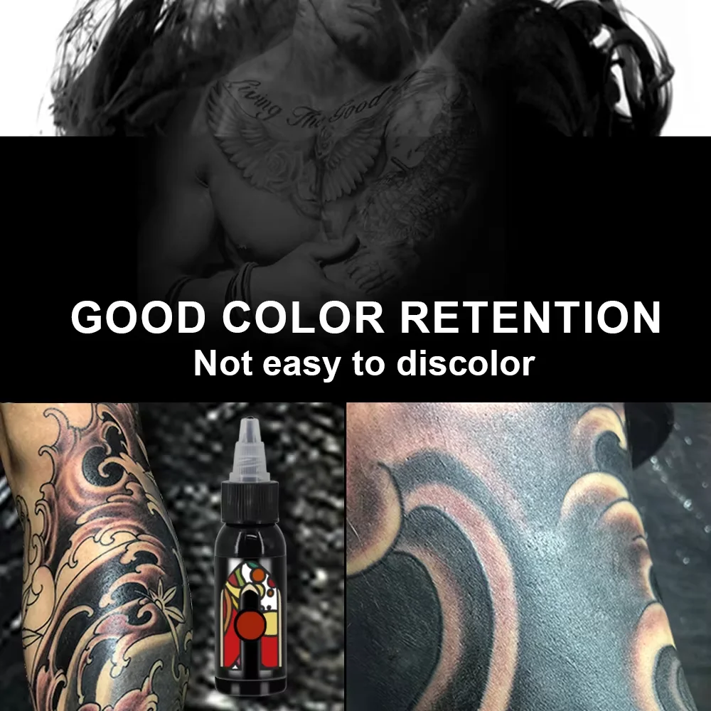 JC 1oz/8oz الأسود الوشم الحبر الصباغ هيئة الفن الوشم أطقم المهنية الجمال الدهانات ماكياج الوشم لوازم شبه دائمة
