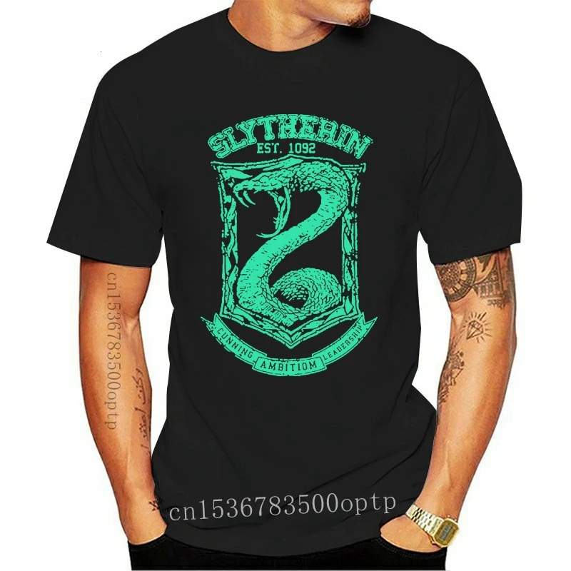 New Printed Men T Shirt Cotton tShirt O-Neck Short-Sleeve 2021 Style Slytherin Movie Women T-Shirt