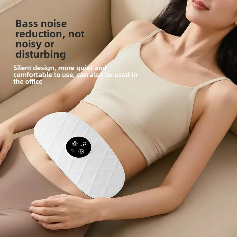 Heated Abdominal Massage Belt with Vibration Function, Hot Compress Belly Warmer, Portable Device for Women Menstrual Relief