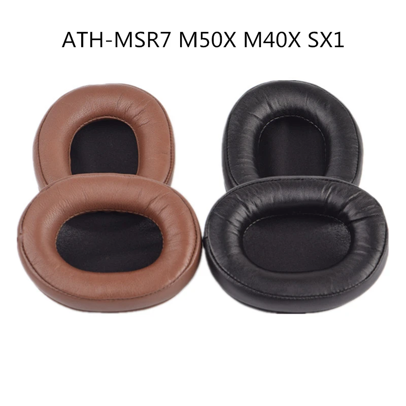 1 Pair Leather Foam Cushion EarPads for Audio-Technica ATH-MSR7 M50X M20 M40 M40X SX1 Headset