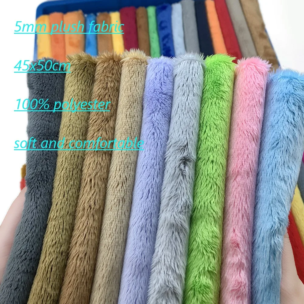 New 5mm Soft And Warm Plush Fabric By The Meter 100% Polyester Antimicrobial Faux Fur Fabric Handmade Doll/costume Minky Fabric