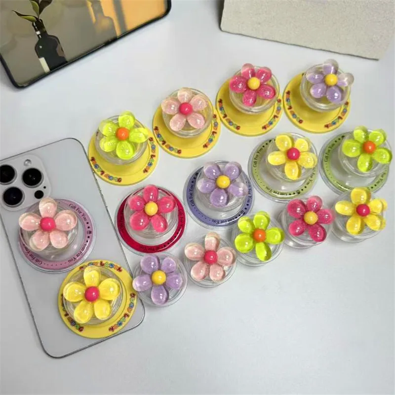 

Flower Jelly Glitter Mobile Phone Magnetic Expanding Stand Holder For Iphone 17 Xiaomi Holder Stand Bracket Accessories Holder