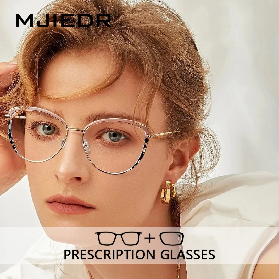 

MJIEDR Fashion Cat Eye Prescription Glasses Woman Butterfly Optical Eyeglasses Progressive Photochromic Sunglasses
