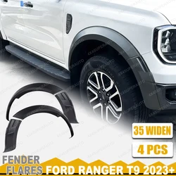 4PCS Front Fender Flares Wheel Arch For Ford Ranger Next Gen T9 2023-2025 LIMITED SPORT 35MM WIDEN Mudguards Car Accessories