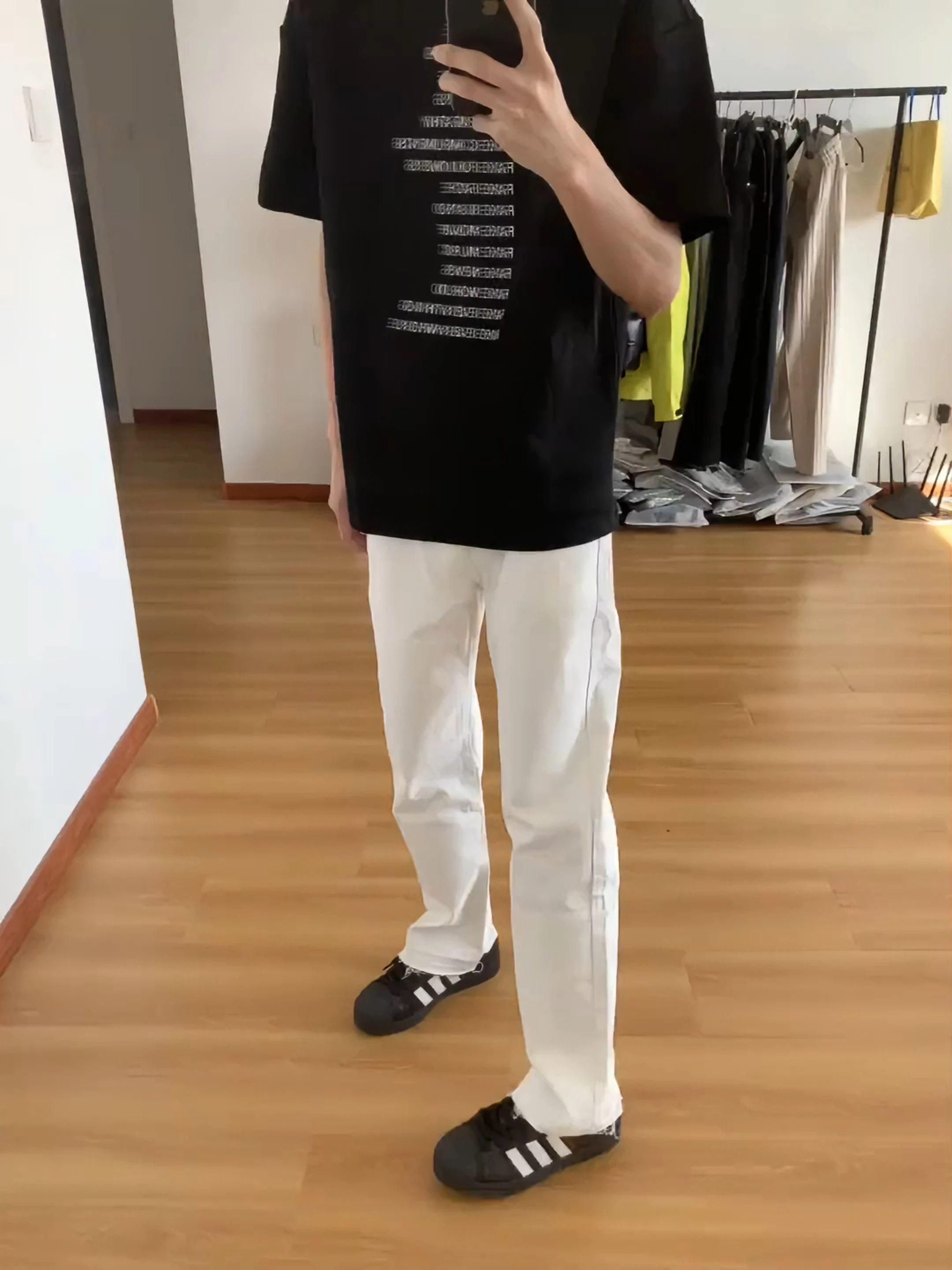 

Cleanfit White Soft Jeans Men's American High Street Casual Long Pants Tall Slim Straight Leg Micro Flared Pants