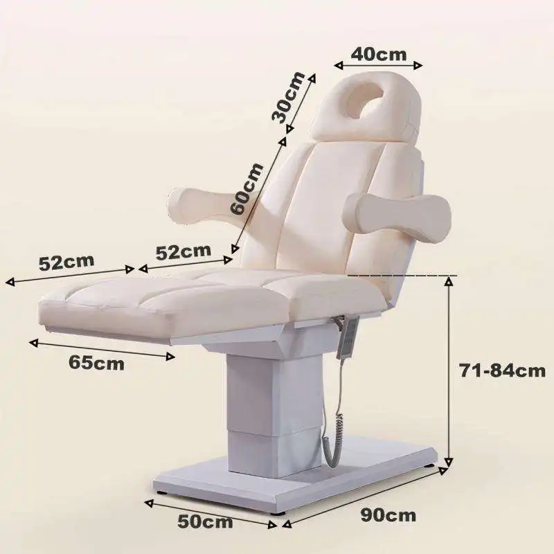 Adjustable Metal Frame Massage Bed With Synthetic Leather Upholstery For Salon And Spa Facial Treatment