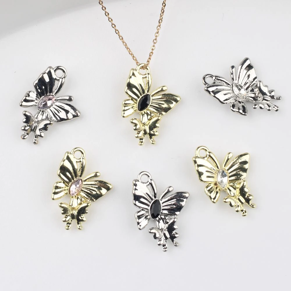 

10 шт. модный милый кулон-бабочка DIY ручной работы аксессуары для изготовления ювелирных изделий серьги ожерелье браслет орнамент ремесло для женщин